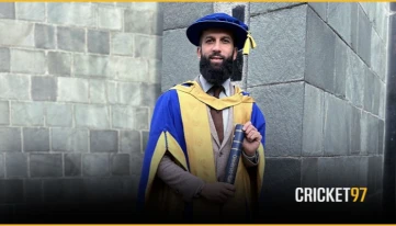 Moeen Ali after receiving his Honorary Doctorate from Coventry University